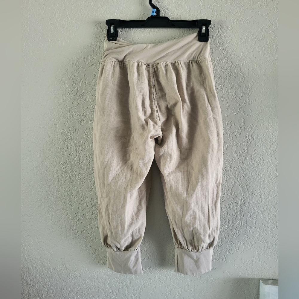 European Culture Capri Pants Cream Beige Size S - Picture 2 of 14